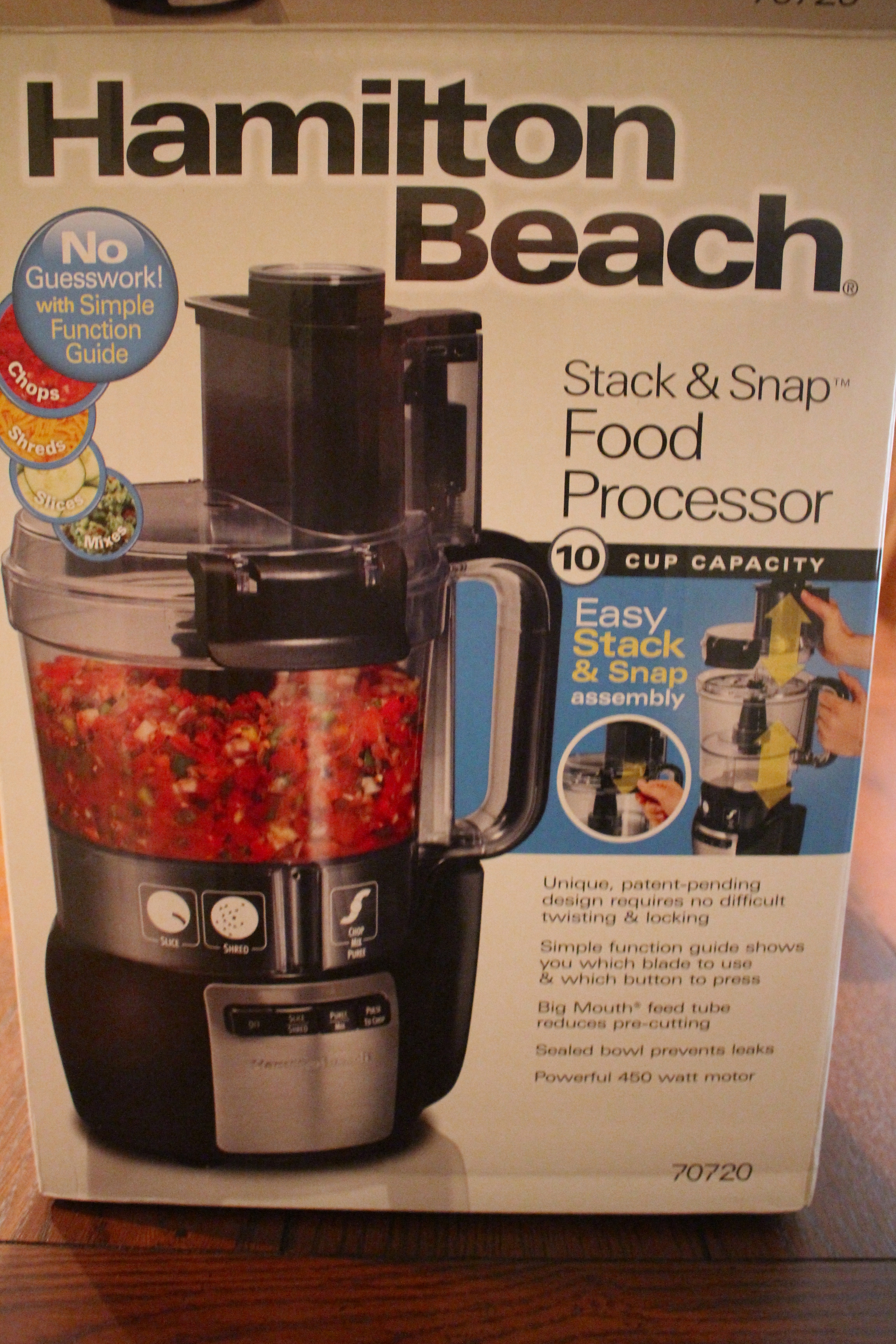Hamilton Beach 10 Cup Stack & Snap Food Processor w/ Big Mouth